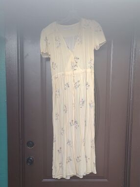 Christy Dawn Pale Yellow Floral Dress with Cream Base